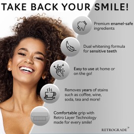 Retrograde Teeth Whitening Strips - Sensitive Teeth Whitening Strips - Enamel Safe - Deep Stain Removal - Professional Grade for Whiter Teeth - Sensitivity Free - 28 White Strips - 2 Pack