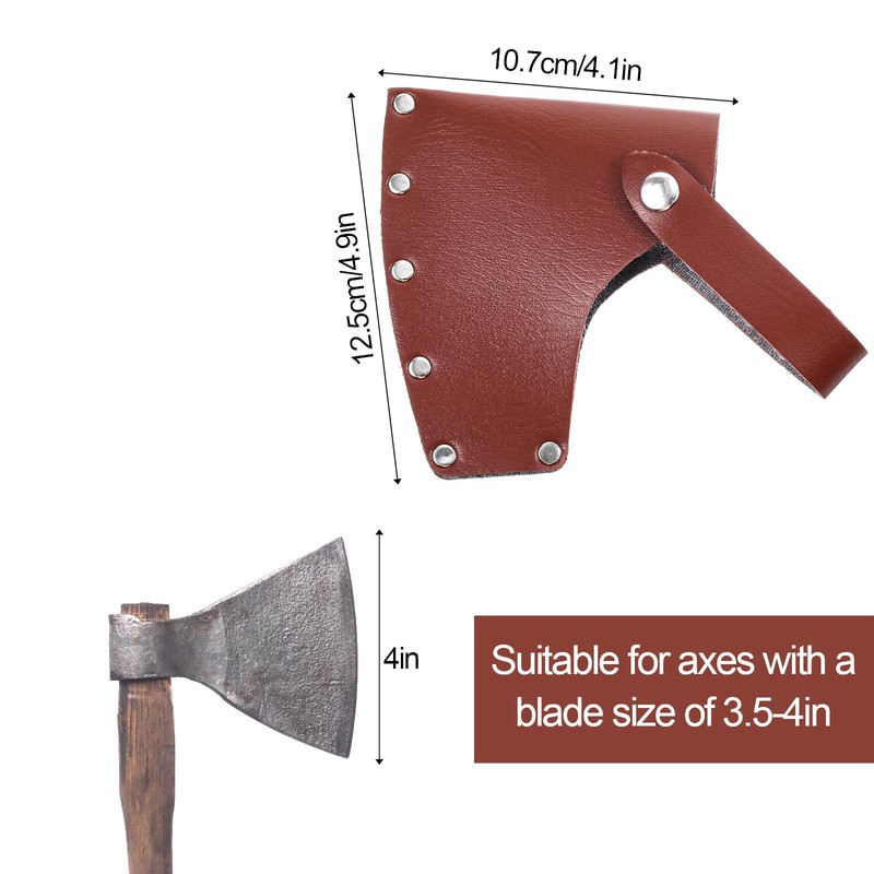 Leather Hatchet Axe Sheath Protector Tool, Durable Brown Leather Hatchet
