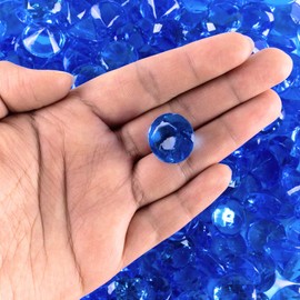 Super Z Outlet Acrylic Color Faux Round Diamond Crystals Treasure Gems for Table Scatters, Vase Fillers, Event, Wedding, Arts & Crafts (1 Pound, 240 Pieces) (Royal Blue)