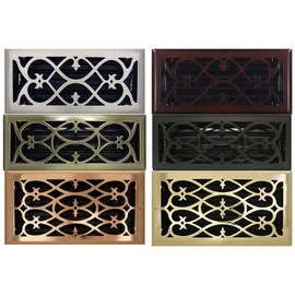 6" x 10" (7.5" x 11.75" Overall Size) Flat Black Victorian Register with Damper (HVAC Vent Cover)