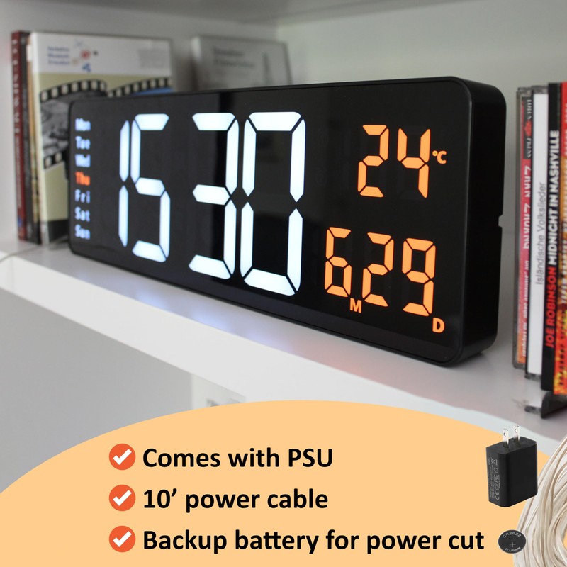 Opis Clock 1 (XXL White & Orange) – Extra Large