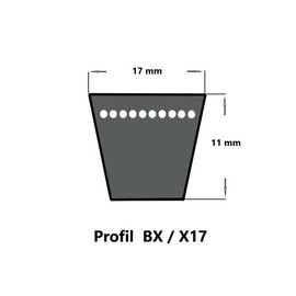 SWR V-belt BX36.5-17 x 925 Li, open flanks, serrated