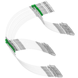 Luroad Fishing Wire Leader Fishing Rigs Nylon-Coated Lines with Swivels Snap Beads Stainless Steel Hooks Crimps Saltwater Freshwater for Fishing Lovers Angler (‎E.2 Arm-Green-12pcs)