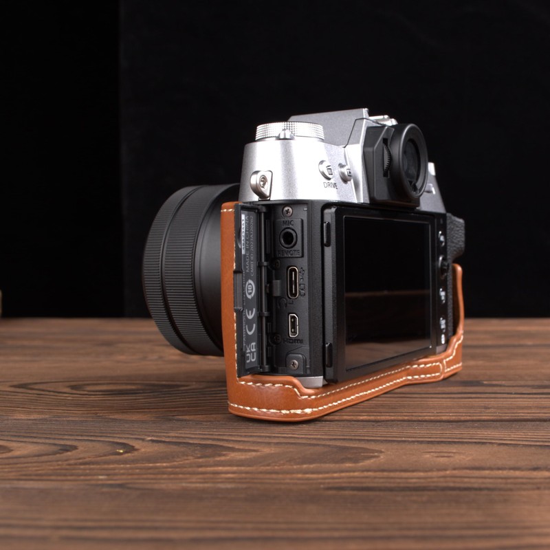 MUZIRI KINOKOO Fuji XT50 Case, PU Leather Protective Half Case