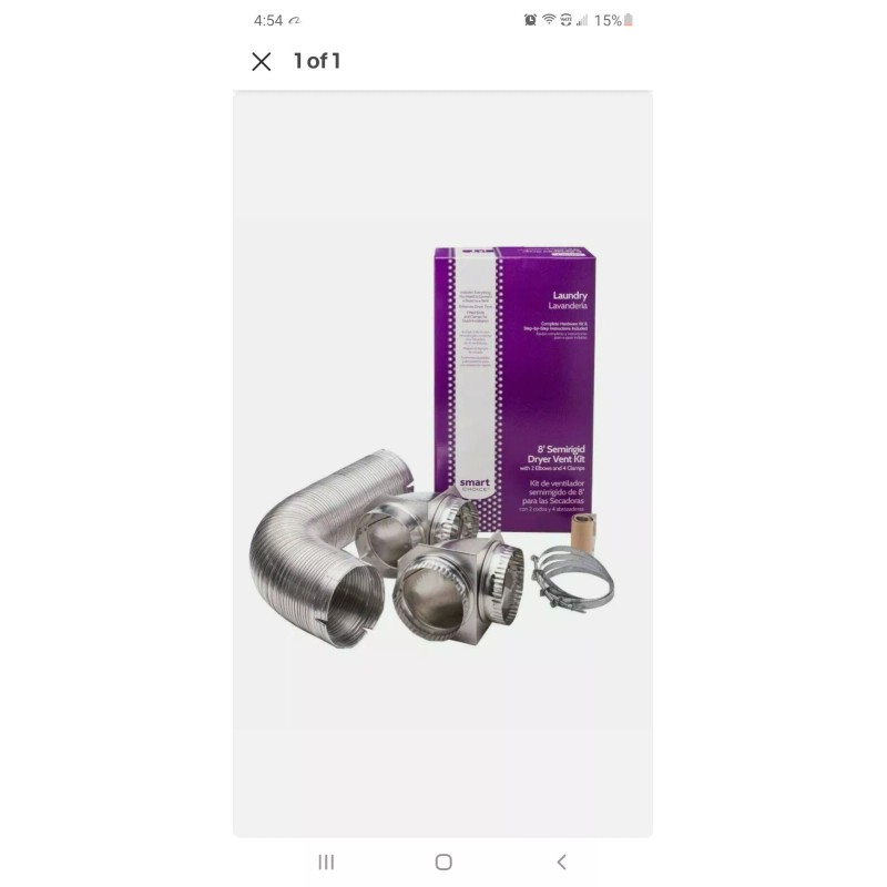Smart Choice 8' ft Simi-Rigid Dryer Vent Kit with 2