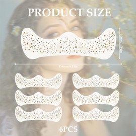 Fonyiunce Pack of 6 Glitter Face Freckles Tattoo, Stars Dots Stickers Make-Up, Party Accessories, Fake Freckles, Temporary Face Painting with Glitter Dots, for Festival, Party