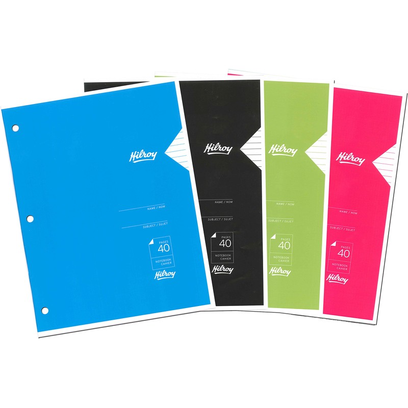 Hilroy Project Notebook, 40 Ruled Pages, 10-7/8 X 8-3/8-Inch, Assorted