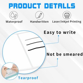 Yeachlaing Name Tag Stickers,3.5" x 2.25" White Labels,Inkjet & Laser Printable,Waterproof/Oil/Tear Resistant/Ink Won't Smudge (260pcs,1 Roll)