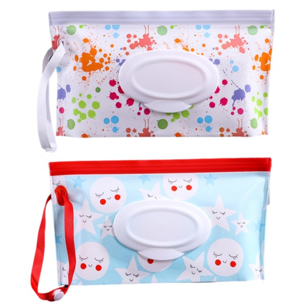 Acpetdr 2Pcs Wet Wipes Bag Dispenser, EVA Wet Wipes Bag,