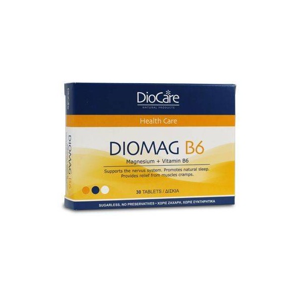 DIOCARE DIOMAG B6, SUPPORTS THE NERVOUS SYSTEM 30TABLETS