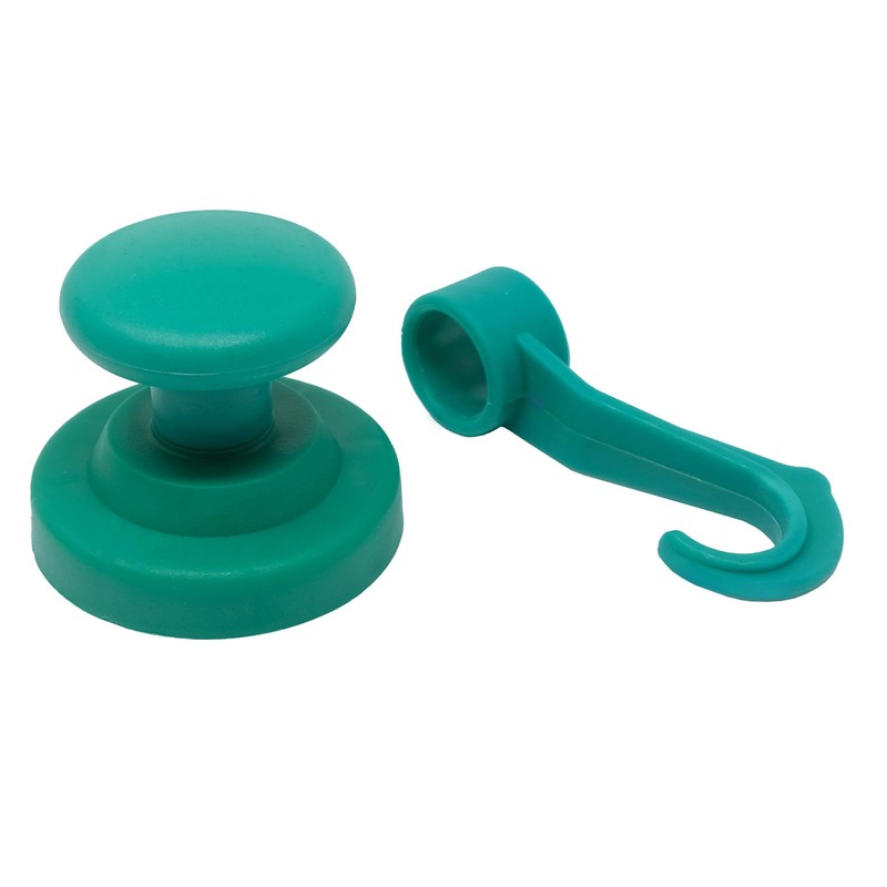 Green Rubber Coated Neodymium Magnet with Swivel Hook for Holding