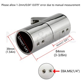NRC&XRC 316SS Marine Grade Boat Handrail Fitting -Boat Pipe Connector,Folding Swivel Coupling Tube Joint Connector for 1-1/4" (32MM) O.D.Tube/Pipe （1PC）