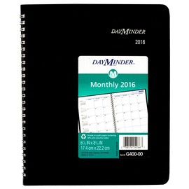 DayMinder Monthly Planner 2016, Wirebound, 6-7/8 x 8-3/4 Inches, Black (G400-00-16)