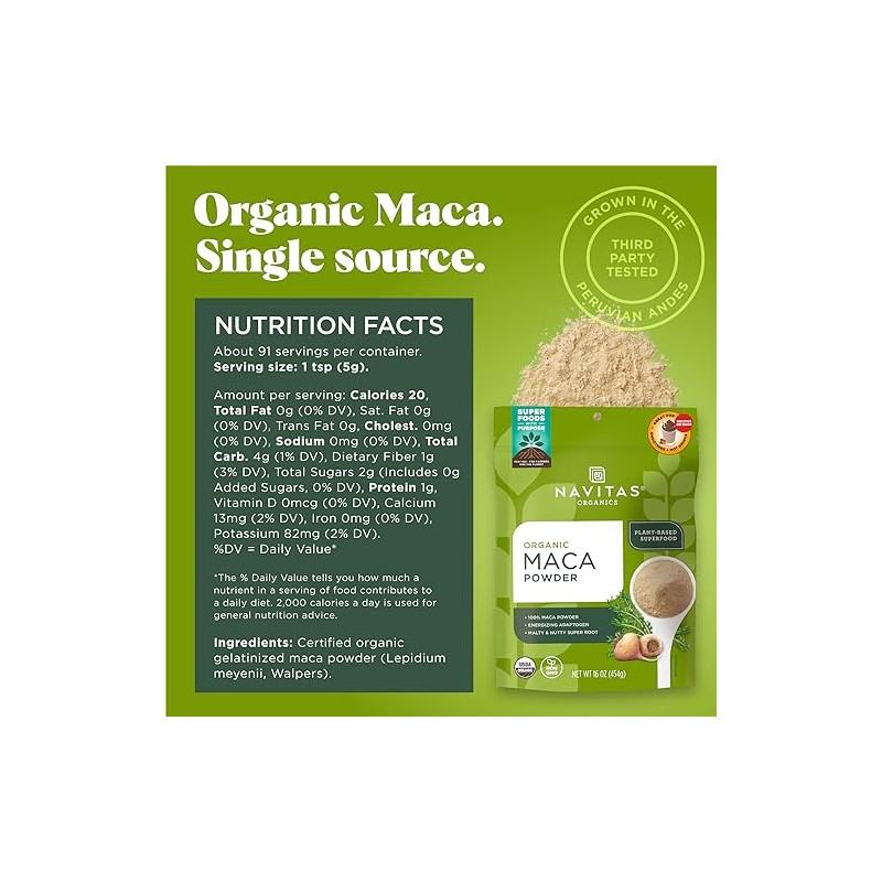 Navitas Organics Maca Powder, 16oz. (2-Pack), 181 Servings - Organic,