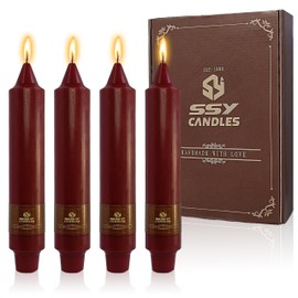 Red Taper Candles Unscented Tapered Candlesticks 7 Inch Dinner Candle 4 PCS Smokeless Candle for Christmas Household Wedding Home Decor