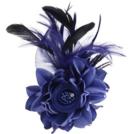 JKQBUX Multi-function Feather Flower Brooch Pins & Hair Clips for Women Girls Corsage Brooch Party Ceremony Accessories Dance Banquet Pins Headdress