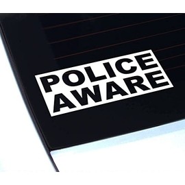 Funny Police Aware Sticker, Vinyl Decal Car Sticker, Car Window Sticker, Car Bumper Sticker, Funny Motorhome Sticker, Funny Caravan Sticker, 200mm