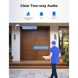 Hiseeu 5MP Security Camera Outdoor, 360°PT Dome Camera with HD Night Vision,Wireless WiFi CCTV Camera Home Security WiFi Camera with Instant App Alarm,2-Way Audio,Work CCTV System