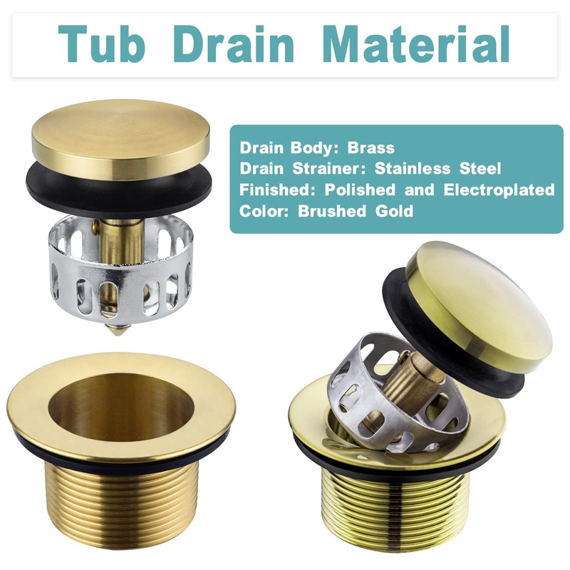 BESTILL Tip-Toe Bathtub Drain Bath Tub Trim Set Conversion Kit