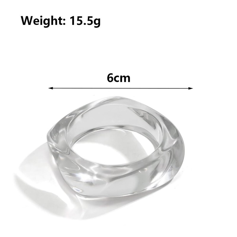 GIGB PBDK Chunky Transparent Acrylic Bracelet for Women Large Irregular