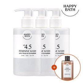 Saeun Happy Bath PH4.5 Mildly Acidic Feminine Cleanser 300ml x 3 + (Optional) 02 Rose Gel Feminine Cleanser 300ml x 3 / 사은 해피바스 PH4.5 약산성 여성청결제 300ml x 3 + (옵션) 02 로즈 젤 여성청결제 300ml 3개