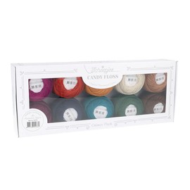 Scheepjes Candy Floss (165m) Colour Pack Yarn - for Knitting or Crocheting Projects, Mercerised Cotton, 1st - Autumn Spice, 10 x 20g