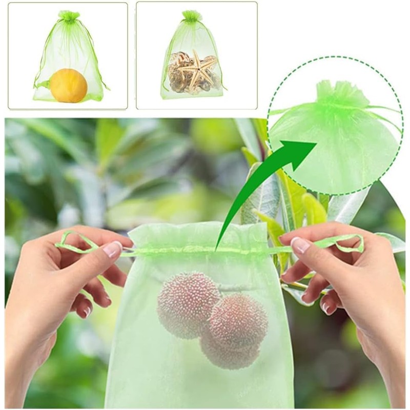 100 Pcs Fruit Protection Bags, CAASFOOY 6.7×9inch Fruit Grape Protective