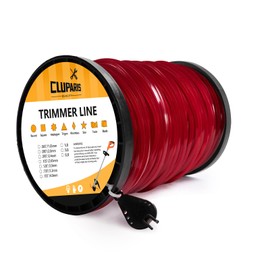 Cluparis 5-Pound Heavy Duty Square Trimmer Line .155-inch-by-492-ft Commercial String Trimmer Line in Spool, 0.155" Nylon Weed Eater String with Line Cutter, Red