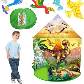 Dinosaur Kids Play Tent - Pop Up Kids Tent, Indoor & Outdoor Kids Play Tent, Large Dinosaur Tent for Boys & Girls, for 3-12 Year Old Toddlers, Boys, Girls