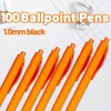 Wiaziert BallPoint Pens, 100 Pack (BLACK Ink),Bulk Pens, Orange Barrel,Click