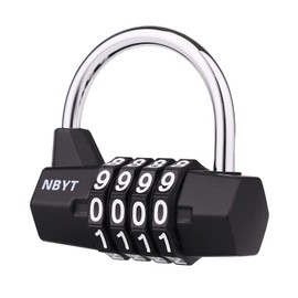 Gym Locker Lock,4 Digit Combination Lock,Safety Password Padlock for School Gym Locker,Sports Locker,Fence,Toolbox,Case,Hasp Storage Black