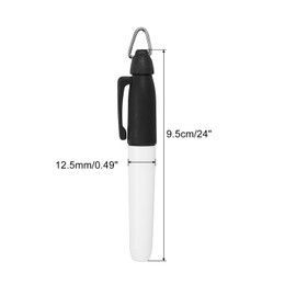 PATIKIL Mini Permanent Marks, 4 Pack Dry Erase Pen with Key Holder for Office, Meetings, Outdoor Activities, Black
