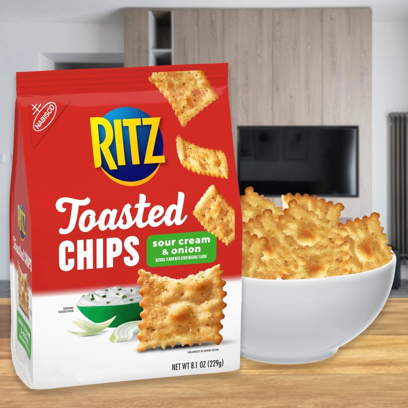 RITZ Toasted Chips Variety Pack 4 Bags Sour Cream Cheddar