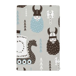 YEGAME Viking Boat Grey Fitted Crib Sheets for Unisex Baby, Soft and Breathable Portable Mini Stretchy Crib Sheet for Standard Crib and Toddler Mattresses, 52 * 28 Inch