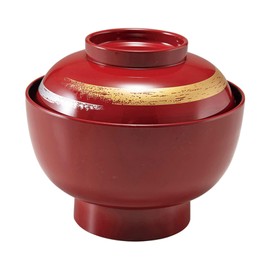 Fukui Craft 33710910 Heat Resistant Zoni Bowl, Vermilion Kasuri