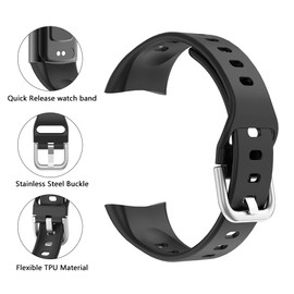 FITVII Silicone Watch Band Compatible FINO 2 Fitness Tracker, Quick Release Soft Rubber Replacement Adjustable Strap for FINO 2 1.45'' Smart Watch