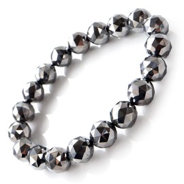 GOLD STONE High Purity Teraherz Mineral Star Cut 100 Sides Bracelet 0.4 inches (10 mm), 99.999% Purity, Inner Diameter: Approx. 6.7 inches (17 cm)