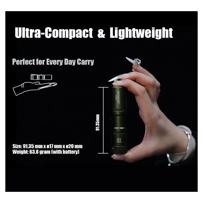 Manker E05 II High Output EDC Flashlight Eeay to Carry,