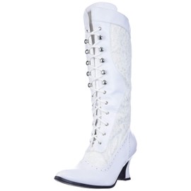 Ellie Shoes Women's 253 Rebecca Victorian Boot, White, 10 M US