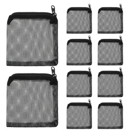 Bruislard 10Pcs Media Bags for Aquarium Fine Mesh Bag 4" x 4" with Plastic Zipper, Reusable Bag Mini Fish Tank Filter for Bio Activated Carbon Filterstones