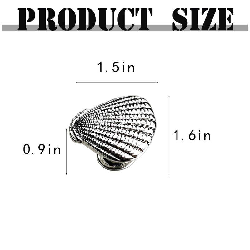 LD-YUNJIA Seashell Drawer Pulls Handles,Coastal Drawer Knobs for Wardrobe Cupboard