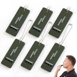 120 dB Emergency Whistles for Teachers, Self Defense Whistle for Women, Flat Safety Whistle Keychain for Outdoor Kayak Hiking, Multi-Audio Loud Whistle for Dog Outdoorsy Rescue Signal (2 Pcs)