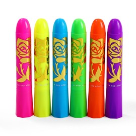 UV Glow Face Paint Set, 10 Neon Colours, Glows in Dark Under UV Light