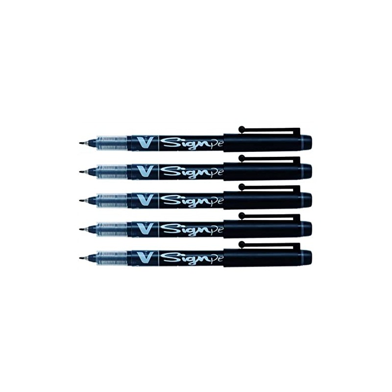 PILOT V Sign Pen Medium Tip 0.6mm Black (Pack of