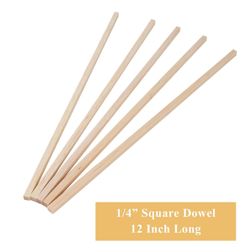Balsa Wood Sticks 1/4 Inch Square Dowels Strips 12" Long