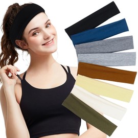Carede Headbands for Women Non Slip Sports Hair Bands for Women's Hair Stretchy Workout Yoga Running Sweatbands for Women,Pack of 8