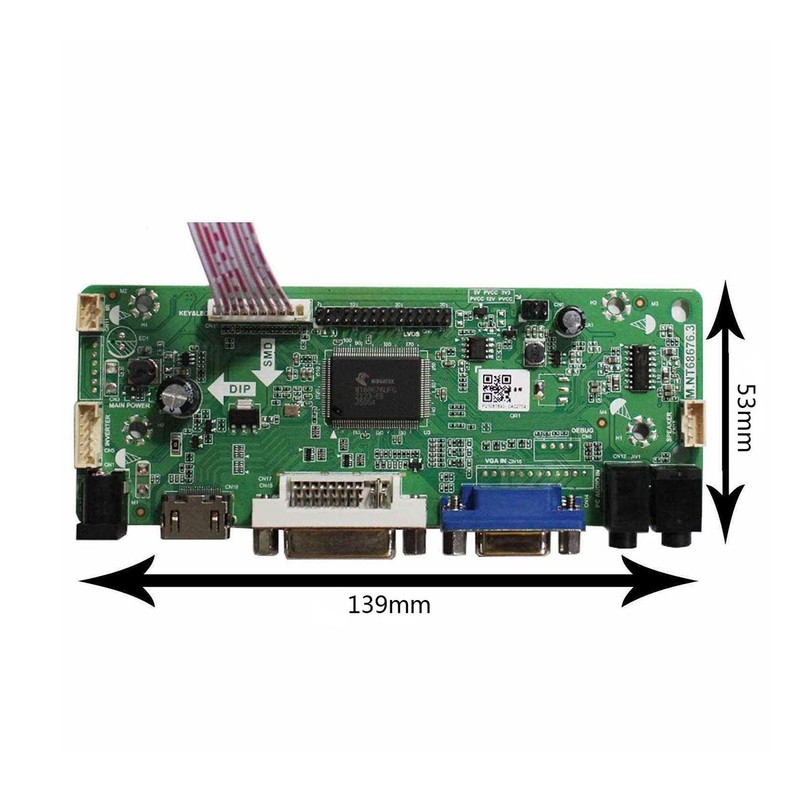 VSDISPLAY HD-MI VGA DVI LVDs Controller Card 40 Pin for