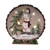 Lighted LED Snowman Standing Ornaments Large Tabletop Wooden Christmas Decor