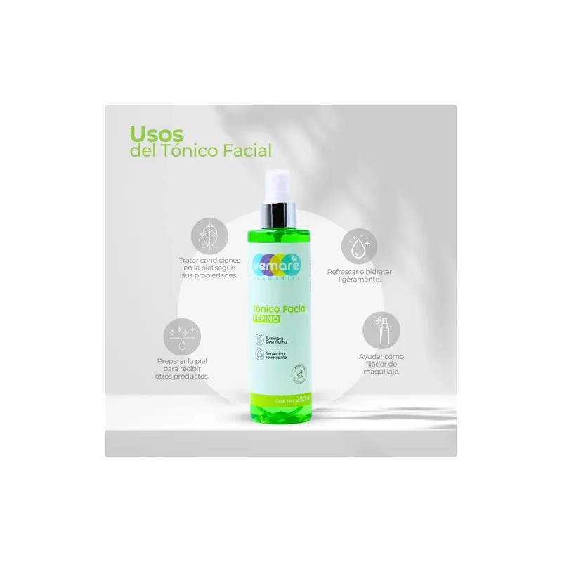 Tónico Facial De Pepino Vemare Refrescante Hidrata 250 Ml