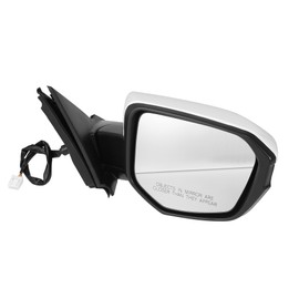 X AUTOHAUX Door Mirror Assembly Right Passenger Side for Honda Civic 2016-2021 Power Glass Non-Heated Manual Folding 3 Pins White Paint to Match Replace No.76251TBAA11ZF